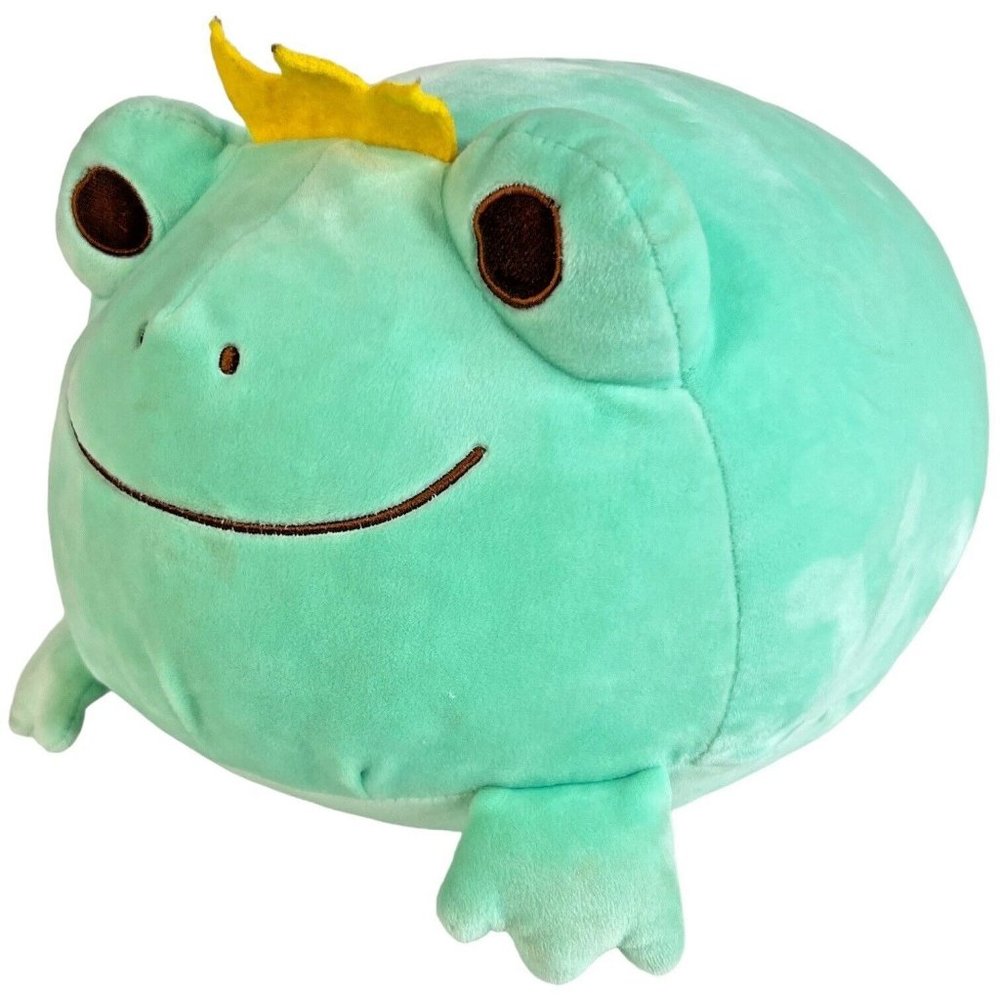 Cazoyee‎ Frog Prince Plush With Crown Super Soft Pillow Stuffed Animal Toy Green